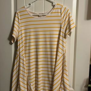 Yellow and White striped top